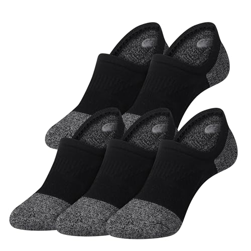 Gonii Compression No Show Athletic Womens Socks Running Cushioned 5-6 Pairs - color: 5 Pairs Black, size: 10-12