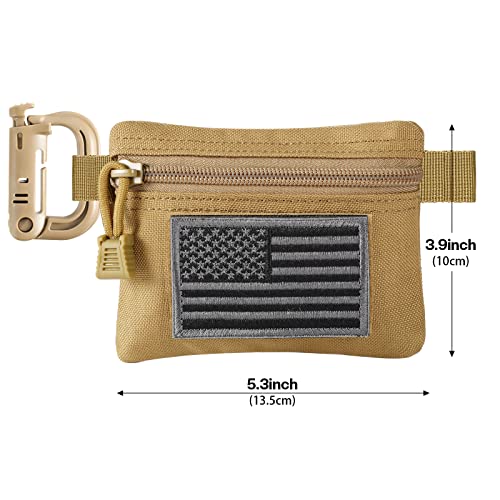 FRTKK 2 Pack Tactical Compact EDC Pouches Military Molle Utility Pouch Accessories Organizer Pouch Coin Purse Keychain Pocket Credit Card Holder Waist Pack - color: Orange 3