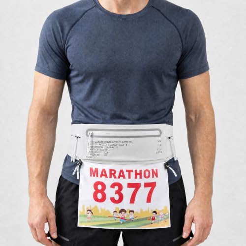 Running Belt Fanny Pack Men Women, Slim No-Bounce Waterproof Phone Holder - color: Grey