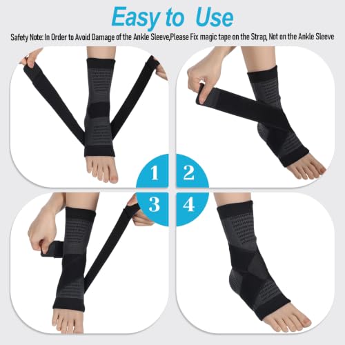 WLLHYF 2 Pcs Ankle Brace Adjustable Compression Wrap for Men Women