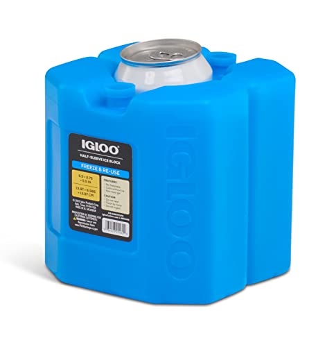 Igloo Maxcold Ice Blocks, Reusable Ice Packs for Coolers, Freezer Pack, Cold Packs for Coolers, Long Lasting Ice Blocks - color: Half Sleeve