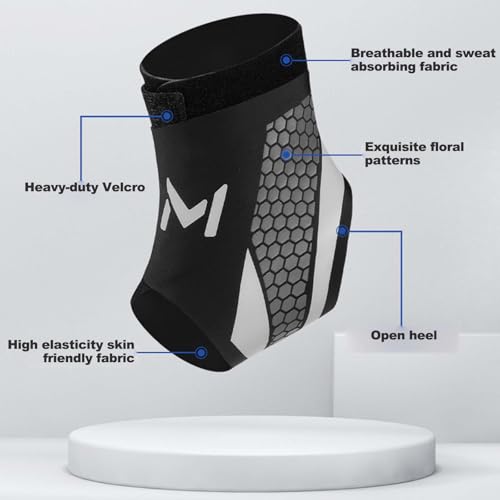 2-Pack Ankle Brace for Men Women, Adjustable Lace up Ankles Sock, Ankle Stabilizer with Straps, for Basketball, Sports Stability (Grey) - color: Grey