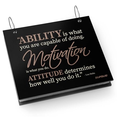 Gone For a Run BibFOLIO Race Bib Album - Ability Motivation Attitude - color: Ability, Motivation, & Attitude Quote