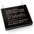 Gone For a Run BibFOLIO Race Bib Album - Ability Motivation Attitude - color: Ability, Motivation, & Attitude Quote