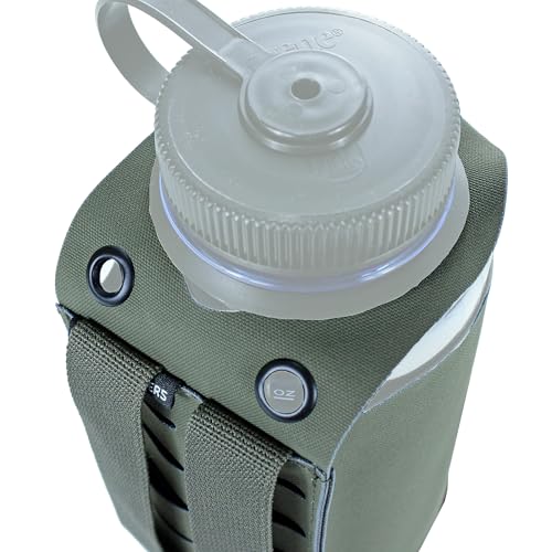 Water Bottle Pouch Molle, Tactical Canteen Pouch for 32oz Nalgene Bottle - color: Ranger green
