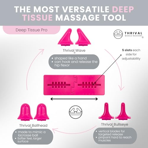 Thrival Deep Tissue Pro, Psoas Muscle Release Tool, Patented, Pink - color: Pink, size: Thrival Deep Tissue Pro