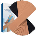 axion Kinesiology Tapes PRECUT Black Beige | 50 Pre-Cut Sport Tape Strips 10x2 in | Waterproof • Skin-Friendly • Elastic | Kinesiology Tapes Ideal for Sports - color: 05) 50 Strips Black/Beige