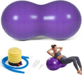 Peanut Ball for Kids Therapy,Anti-Burst Exercise Ball with Pump 90x45cm Yoga Ball Gym Quality Fitness Ball for Pregnancy Birth Exercise Physical Therapy, for Child Training, Women, Men - color: Purple