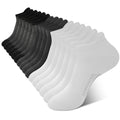 BAMBOO COOL Mens Athletic Ankle Socks Moisture Wicking Cushioned 8 Pack - color: 3*black/3*white/2*dark Grey, size: Large