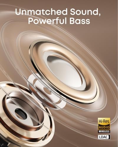 Soundcore AeroClip by Anker Open Ear Earbuds, Clip On Earbuds, Open Ring - color: Champagne Mist