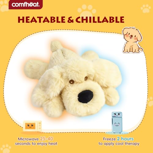 Microwave Heating Pad for Pain Relief, Microwavable Stuffed Animal - style: Golden Retriever Dog