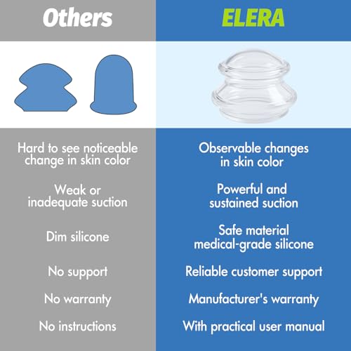 ELERA Silicone Cupping Set for Massage, 7 Cups (2L 2M 3S) - style: 7 Cups (L M S size)