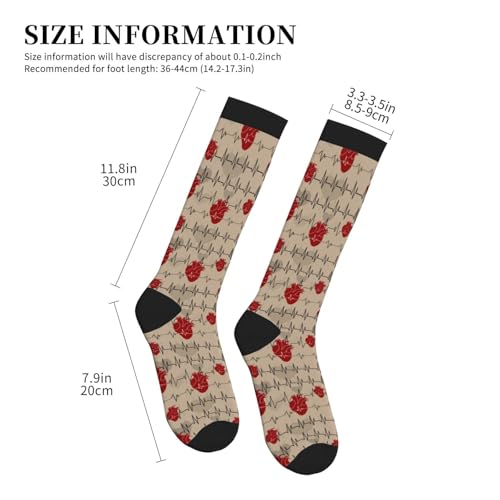 Compression Socks, Unisex 15-20 mmHg Knee High Support Socks - color: Ecg