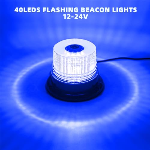 Blue Rooftop Beacon Strobe Lights w/Magnetic Base, 1-Pcs - color: 1× Blue