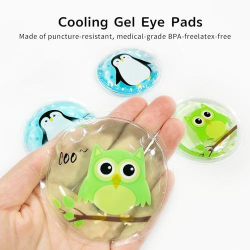 Hot and Cold Eye Pads, Reusable Eye Patches - color: Penguins+owls