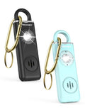 TECKNET Rechargeable Personal Safety Alarm for Women, 2-Pack 130dB Personal Alarm with SOS Strobe Light, Low Battery Notice, Keychain Alarms Loud Siren for Girls Kids Elderly - color: Black & Blue