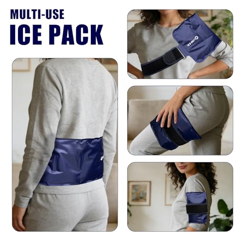 Lower Back Ice Pack Wrap, Sciatica Pain Relief，Large, 7.4" x 15.4"