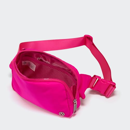 Pander Belt Bag Large 2L, Nylon Fanny Pack Purse for Women and Men with Adjustable Strap - color: Sonic Pink