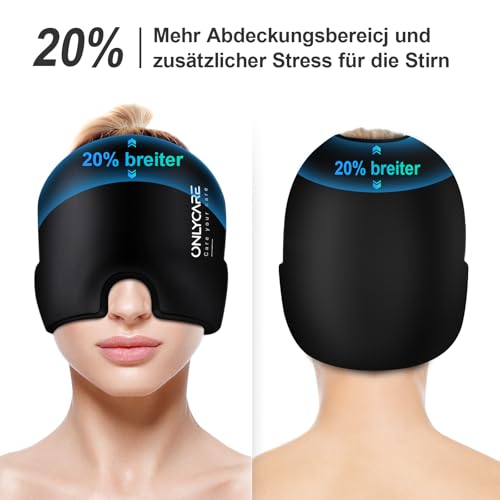 ONLYCARE Migraine Relief Cap, Soothing Headache Hat, Upgraded Odorless Gel Ice Head Wrap, Hot and Cold Therapy, Headache Ice Pack for Tension and Stress(Slight-Pink) - color: Light Black