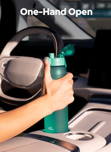 Opard Zip 32oz Plastic Water Bottle Dishwasher Safe, Leakproof Flip-Top Lid, BPA Free Tritan, Wide Mouth Reusable Sports Water Bottle for Gym Hiking Commuting Outdoor Travel and School - color: Louise Turquoise, style: 32 Ounces