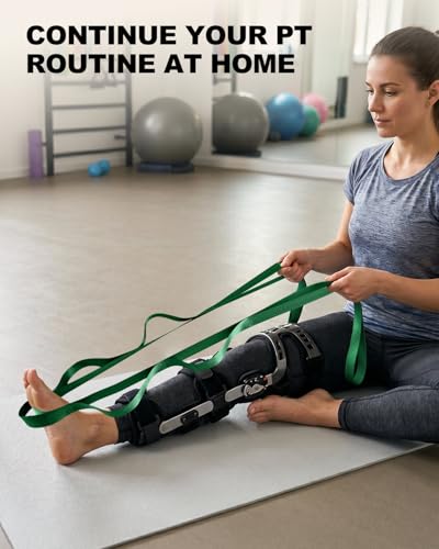 Trideer Stretching Strap with Loops, Yoga Strap, Stretch Bands for Exercise - color: Hunter Green/75"x1"