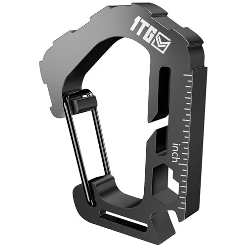 Carabiner Multitool MOLLE Clip for 1" & 1.5" Webbing, 440LB Steel
