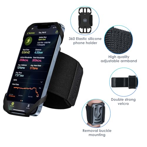 Cikyner Running Wristband, 360° Rotatable & Detachable Sports Wristband