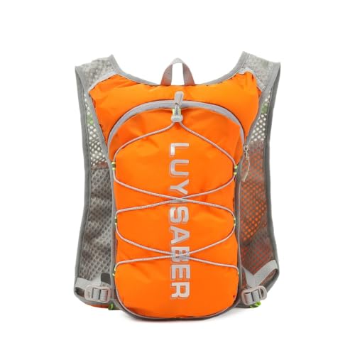 2L Marathon Hydrating Backpack Breathable Ultralight Hiking Hydration Vest Nylon Multifunction Water Vest for Running Cycling(Orange)