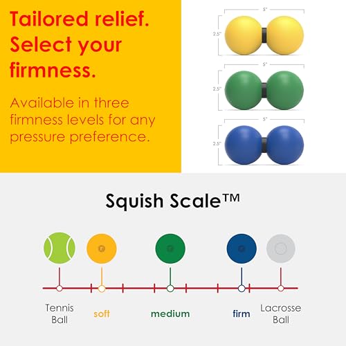 Rodo 2-in-1 Peanut & Lacrosse Ball Roller (Soft, Medium, Firm) | Fascia Massage & Mobility Tool | Deep Tissue Pain Relief | Foam Roller Alternative for Plantar Fasciitis, HIPS, Back, Legs