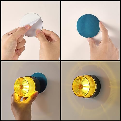 LE228 (Mini) — Amber LED USB Rechargeable Strobe Beacon | Selectable Rotation & Flash Modes | Strong Magnetic Base for Car • Truck • Emergency • Construction | Energy Class A++ - color: Amber