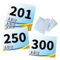 Tyvek Race Bibs Running Numbers Bibs with Race Bib Tape Instead Pins Track Bib Numbers for Tryouts Racing Bibs Audition Numbers for Marathon Runners Events Sports Games - color: Blue[6"x7.5"]201-300