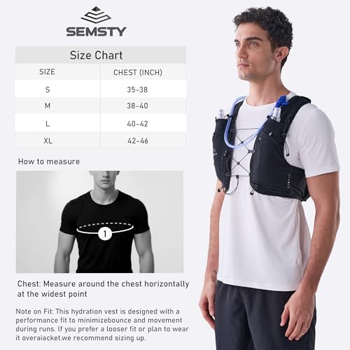 Running Hydration Vest 5L, Running Backpack with 2x500ml Soft Flask - color: Black, size: X-Large