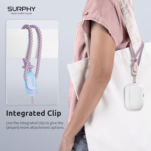 SURPHY 2 Pack Phone Lanyard, Phone Wrist Strap for Case, Camera Wrist Strap - color: Pink & Lilac