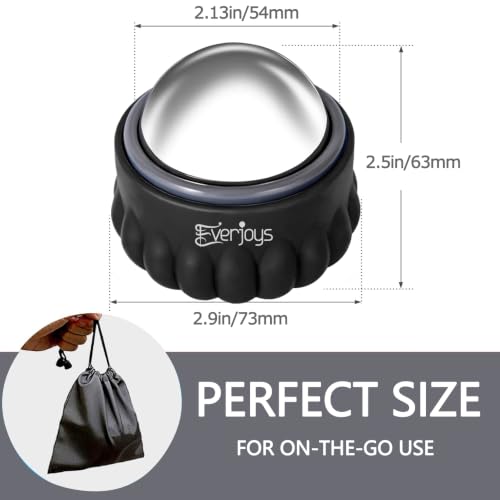 Massage Ice Roller Ball Cold & Heat Therapy Tissue Relief Muscle Recovery - color: Black and Gray