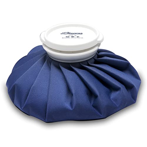 BICAREE Ice Cold Pack Reusable Ice Bags Hot Water Bag for Hot & Cold Therapy and Pain Relief with Cover, No-Leak Elastic Breathable Ice Bag, Size 6" Dark Blue - size: 6''