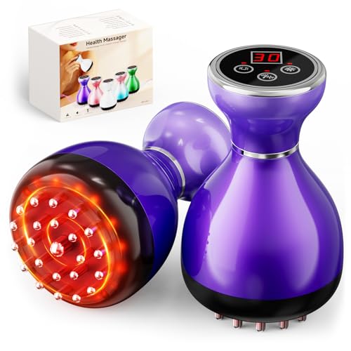 Lymphatic Drainage Massager 4-in-1 Anti-Cellulite Massage Tools - color: Iris Purple
