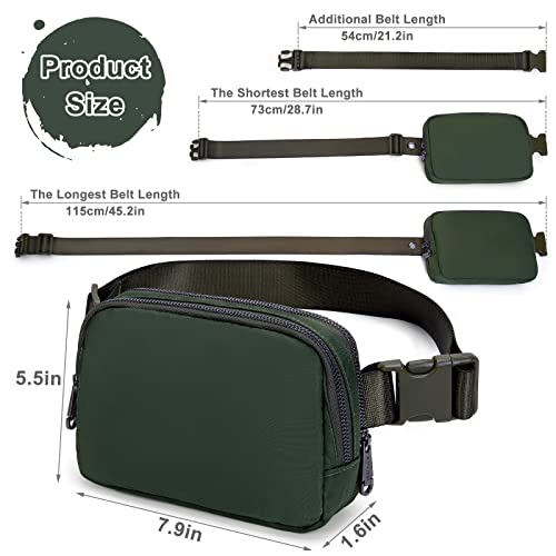 AROME Mini Belt Bag for Women Men Fashion Waist Packs Fanny Pack - color: Army Green