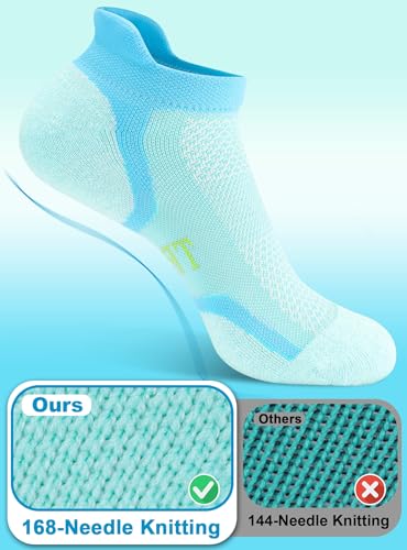 Trusiel Ankle Compression Socks for Women Running Moisture Wicking 5 Pairs - color: Pink Blue Yellow Navy Purple, size: 9.5-12