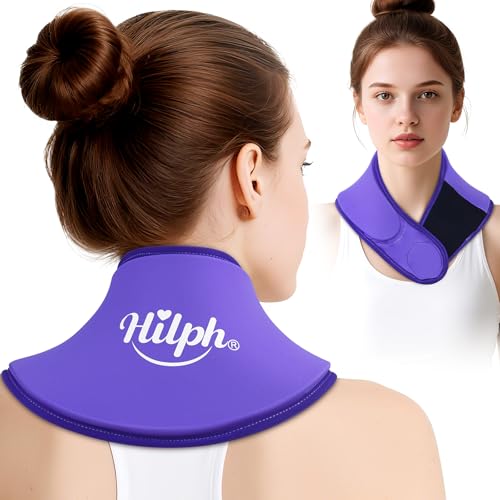 Hilph Neck Ice Pack Wrap Gel, Soft Gel Ice Pack for Cervical Neck Pain - color: B-purple, size: Classic Standard