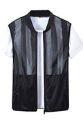Flygo Men's Summer Casual Lightweight Breathable Mesh Cycling Travel Zip Vest - color: Black, size: Medium