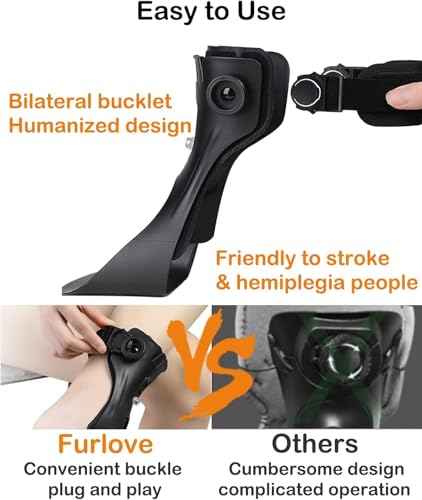 AFO Drop Foot Brace, Upgraded Medical Foot Up Ankle Foot Orthosis Support with Inflatable Airbag for Hemiplegia Stroke Shoes Walking Foot Stabilizer (Left, Small)