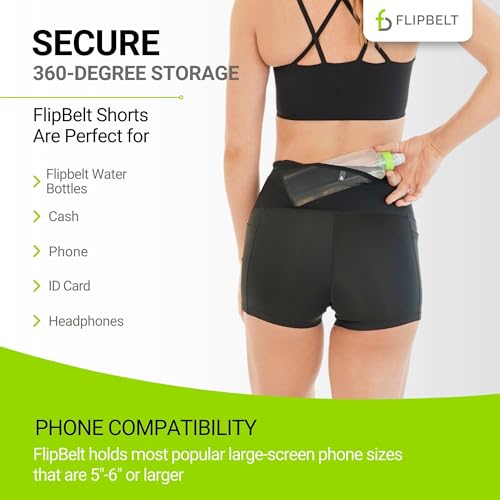 FlipBelt Women's Air Compression Shorts 3 Inch - Black - XL
