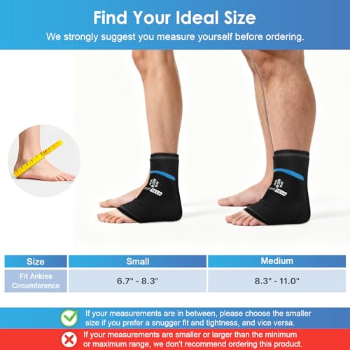 ComfiTECH Dual-Gel Ankle Foot Ice Pack Wrap with 30-Min Cooling, M, 2P - size: Medium