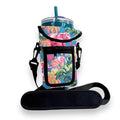 Drink Handlers Drink Carrier with Pocket Purse - Versatile Water Bottle Holder with Strap -Velcro Strap Fits Around 30-40oz Tumblers - Preppy Elephant - color: Preppy Elephant