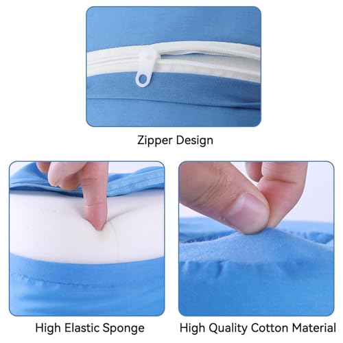 2 PCS Foot Elevation Pillows, Blue Hand Ankle Foam Cushion Leg Hand Lifting Pillow Stabilizer with Ankle Heel Elevator Wedges Foot Support Pillow