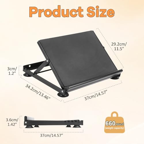 Slant Board Calf Stretcher, 660lbs Capacity Adjustable Incline Board for Plantar Fasciitis Achilles Tendonitis, Non-Slip Surface for Squat & Balance Training