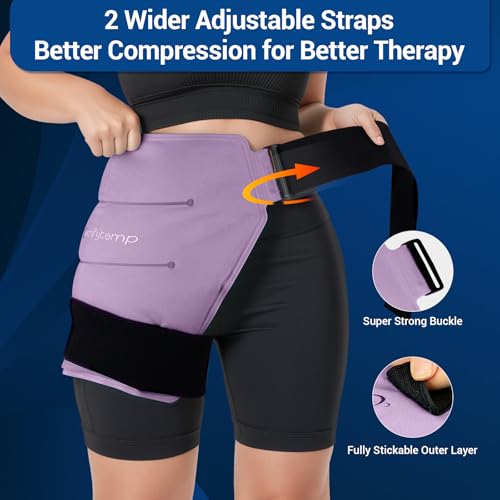 Comfytemp Hip Ice Pack Wrap for Sciatica Pain Relief, Purple (S/M) - color: Purple, size: Small/Medium