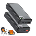 2PCS 5V 2A/3A 20000mAh Battery Pack PD20W Fast Charge Power Bank - color: Black, size: 20000mAh-2PCS