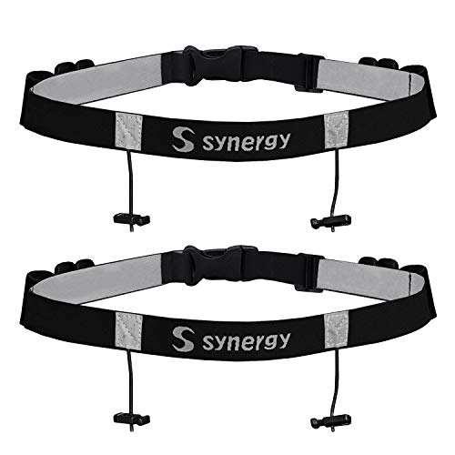 Synergy Running/Triathlon Race Day Number Belt - color: Youth Black 25 2-Pack