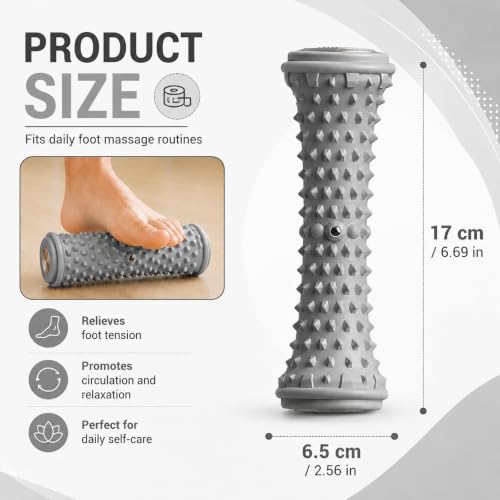 Foot Massager Roller Tool Plantar Fascia Massage Roller Textured Foot Care Arch Muscle Rolling Tool Home Office Use - color: Grey